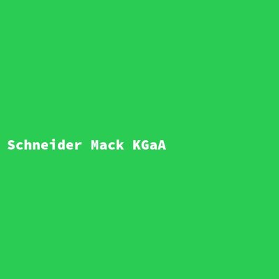 Hersteller: Schneider Mack KGaA