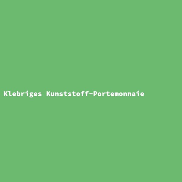 Klebriges Kunststoff-Portemonnaie